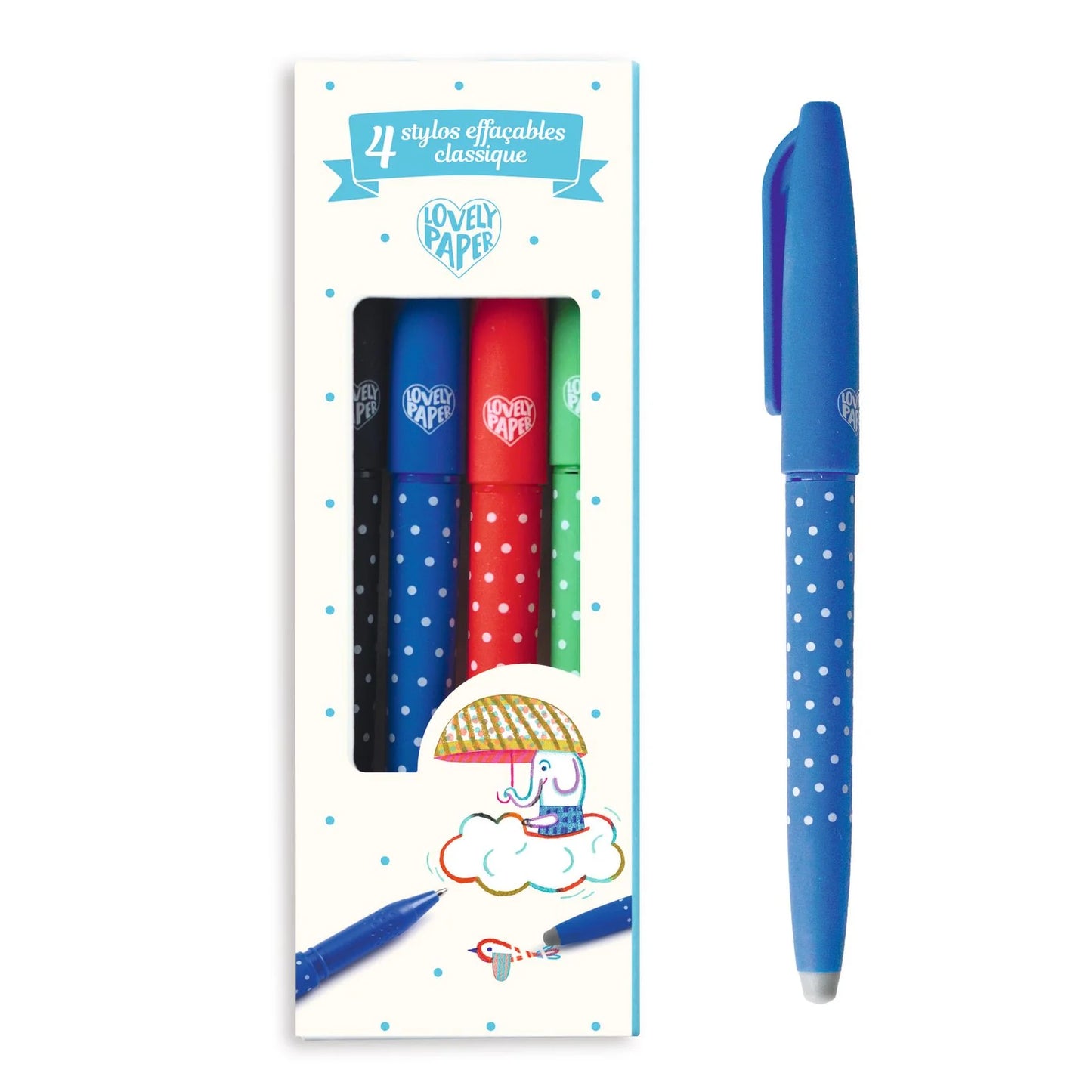 4 CLASSIC ERASABLE PENS BY DJECO
