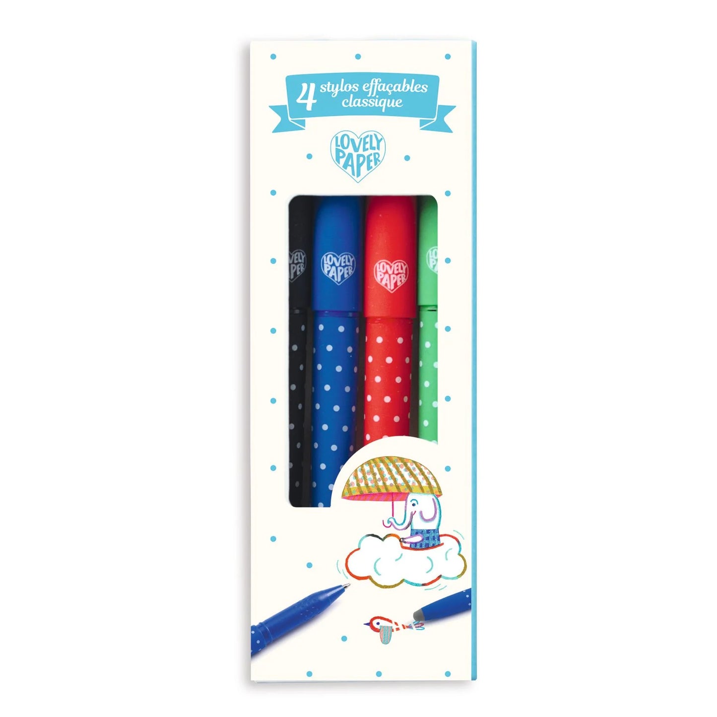 4 CLASSIC ERASABLE PENS BY DJECO