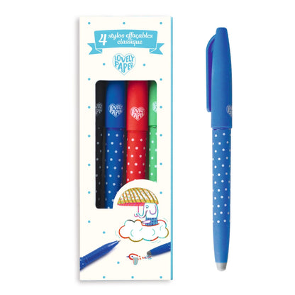 4 CLASSIC ERASABLE PENS BY DJECO